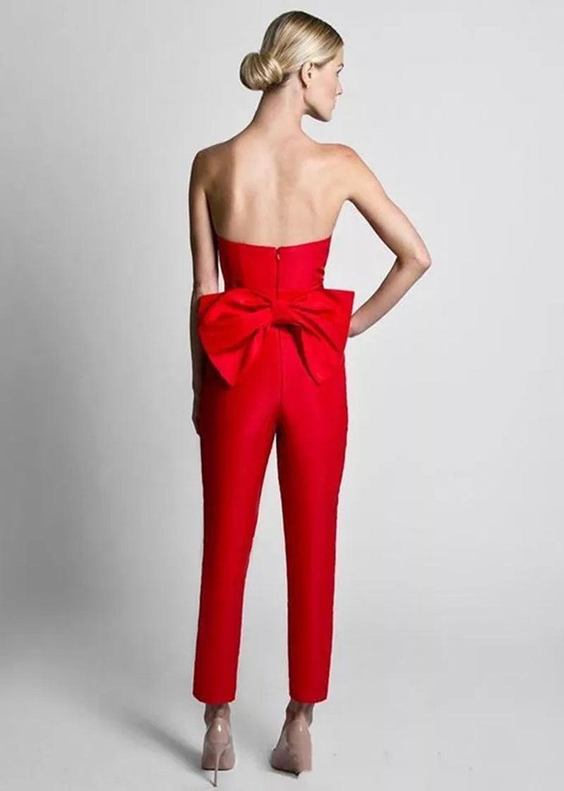 Red Jumpsuit Evening Dresses With - HEPSIBAH SHOP