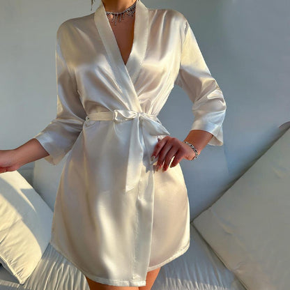 Women's Pajamas Imitated Silk Pajamas Nightgown Sexy