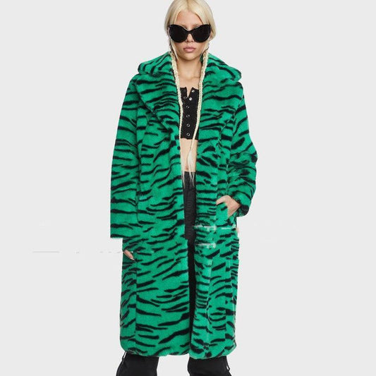 Faux Fur Coat Tiger Leopard Print - HEPSIBAH SHOP