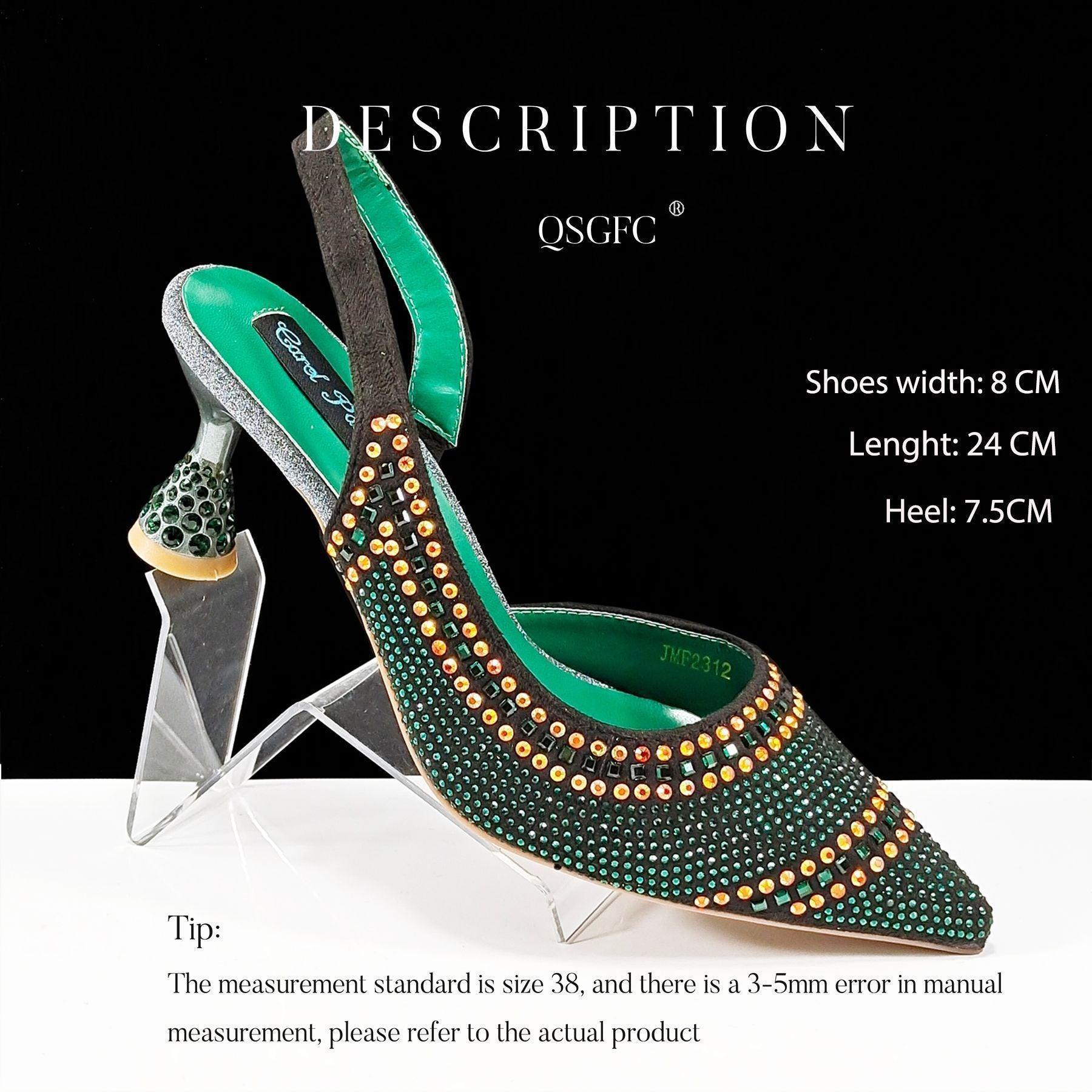 Fashion Simple Pointed Striped Hot Drilling Women Low-cut High Heels - HEPSIBAH SHOP