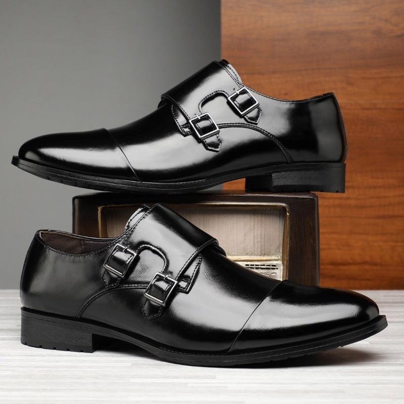 Men's Business Formal Pointed Buckle Leather Shoes - HEPSIBAH SHOP