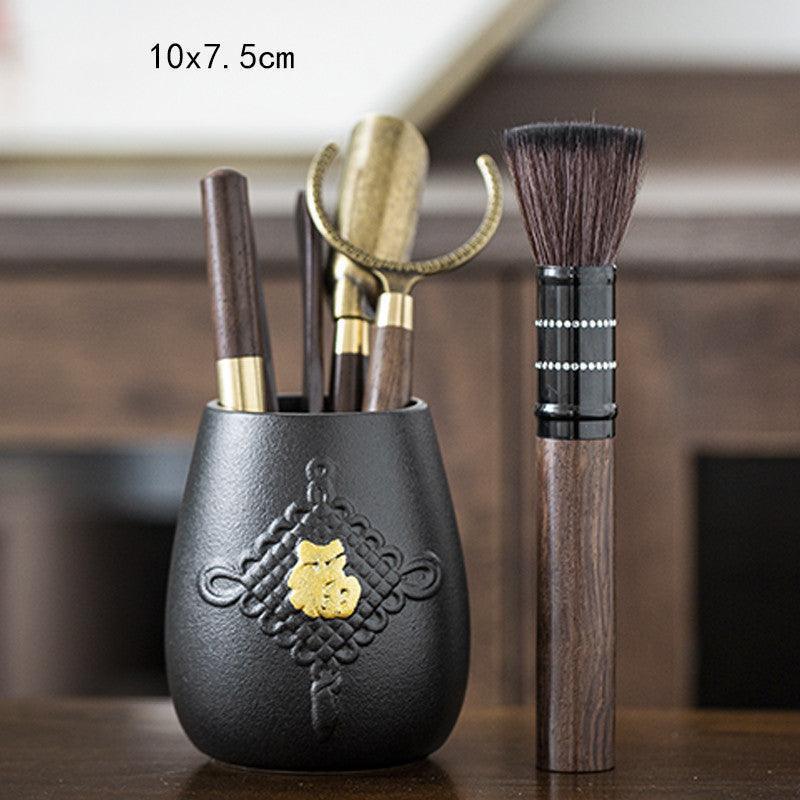 Ebony Wood Tea Ceremony Six Gentlemen Set Tea Art Accessories - HEPSIBAH SHOP