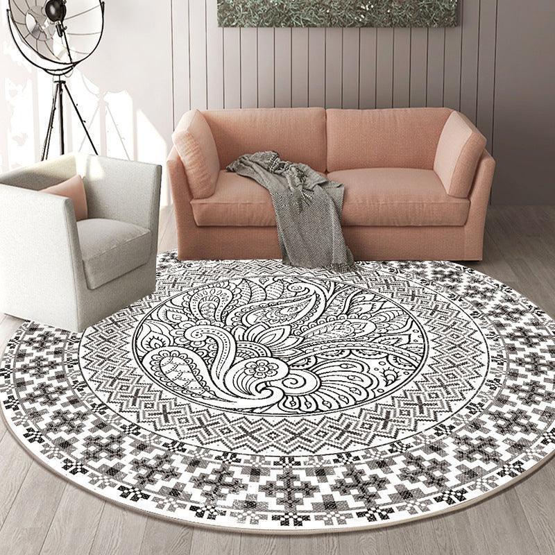 Round Stylish Living Room Rug