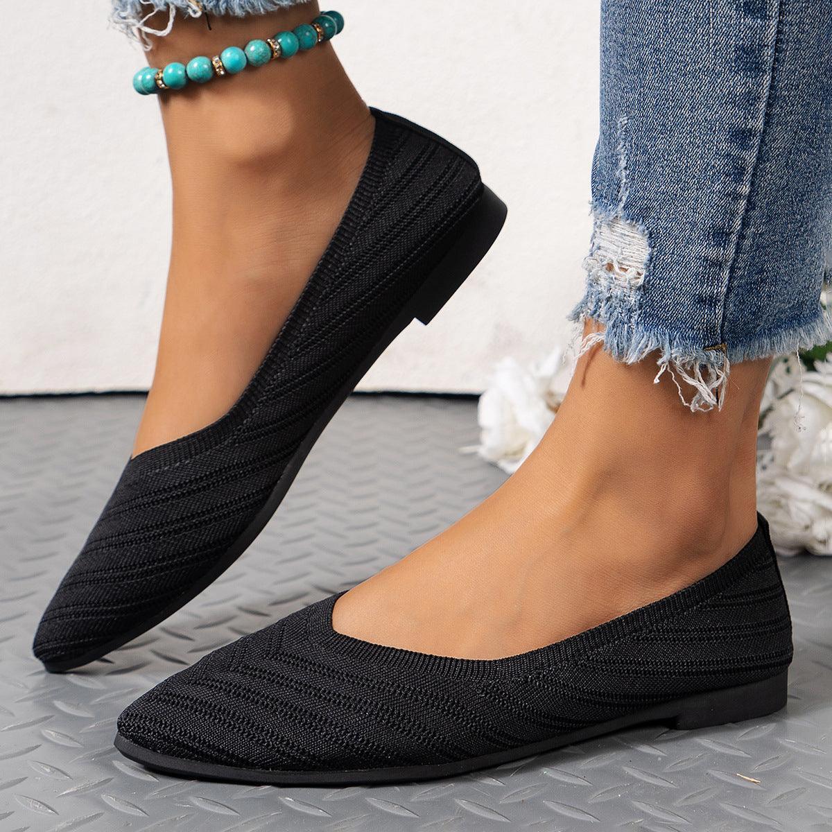 Pointed Toe Low-cut Shoes Women's Breathable Flat Bottom - HEPSIBAH SHOP