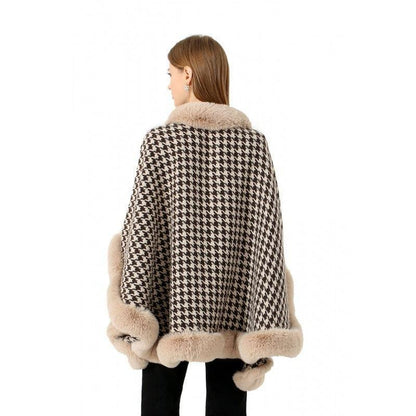 Tweed Shawl Scarf Cape Coat Women - HEPSIBAH SHOP