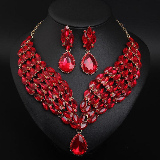 Crystal African Necklace Earring Set - HEPSIBAH SHOP