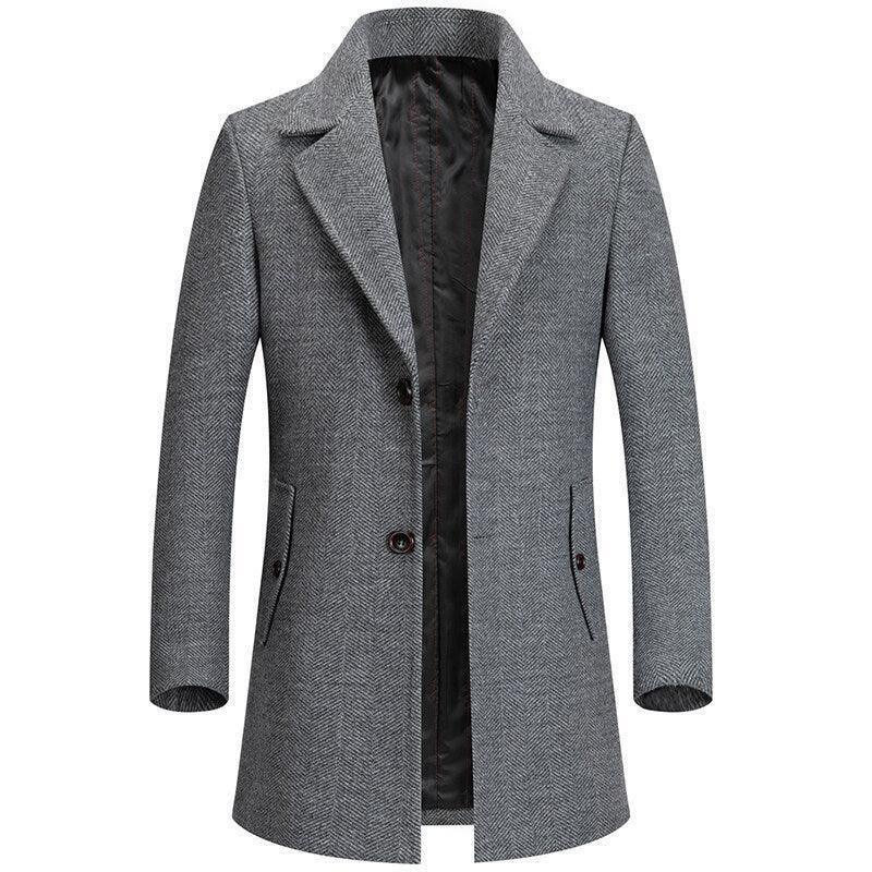 Woolen Woolen Coat Men's Autumn Winter Business In Britain - HEPSIBAH SHOP