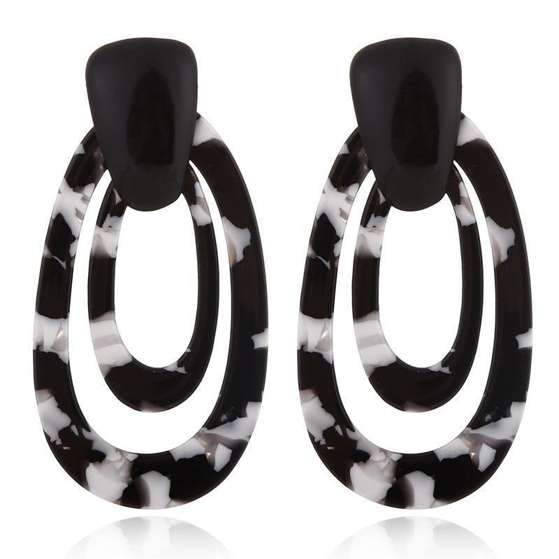 Leopard earrings acrylic acetate plate - HEPSIBAH SHOP