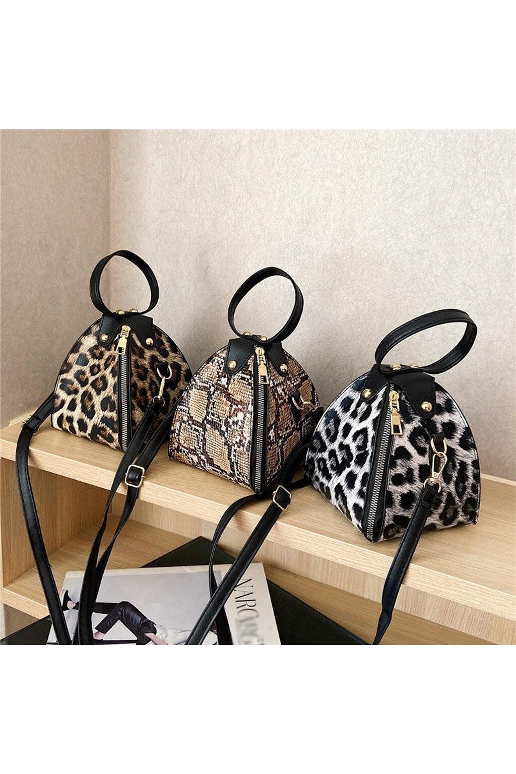 Leopard print triangle handbag - HEPSIBAH SHOP