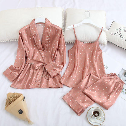 Three-piece long sleeve pajamas