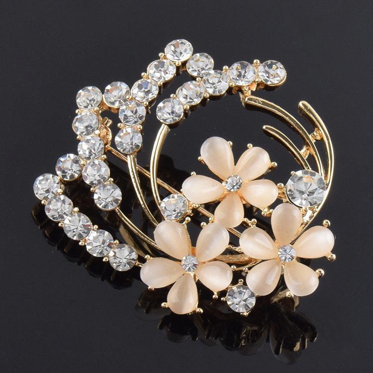 High-end flower corsage opal vintage brooch - HEPSIBAH SHOP
