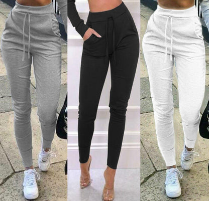 Women Korean Style High Waist Lace-up Sweatpants - HEPSIBAH SHOP