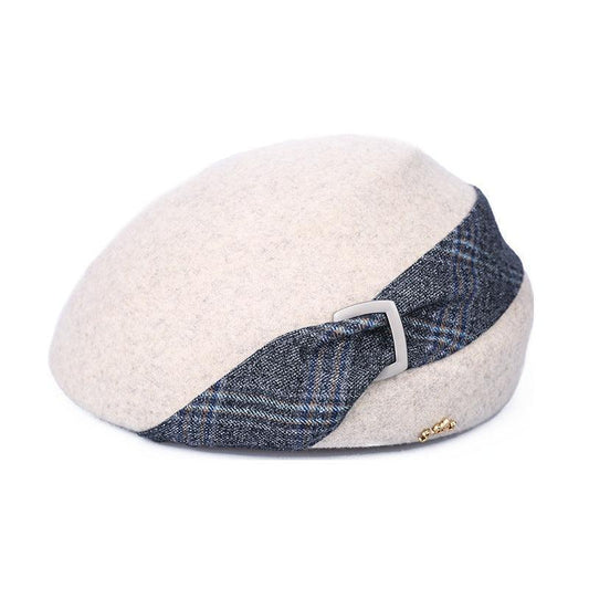 British women's Plaid tweed Beret - HEPSIBAH SHOP