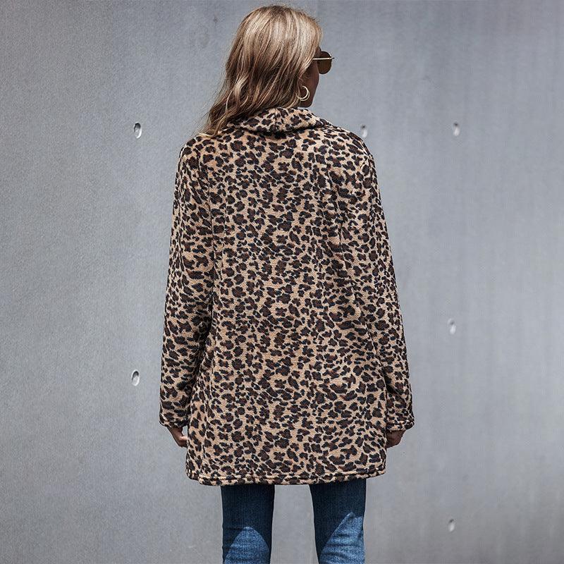 Leopard print casual coat - HEPSIBAH SHOP