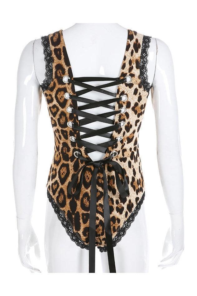 Lace leopard print swimsuit - HEPSIBAH SHOP