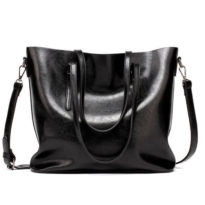 Leather-Look Tote Bag - HEPSIBAH SHOP