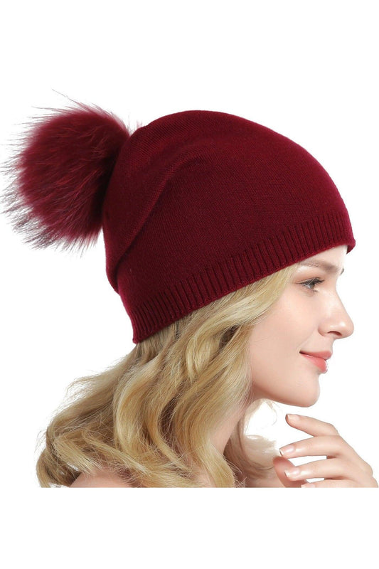 Fur Pompom Hats - HEPSIBAH SHOP