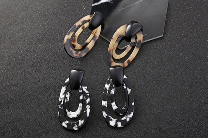 Leopard earrings acrylic acetate plate - HEPSIBAH SHOP