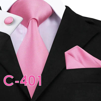 Solid Silk Men's Tie Set - HEPSIBAH SHOP