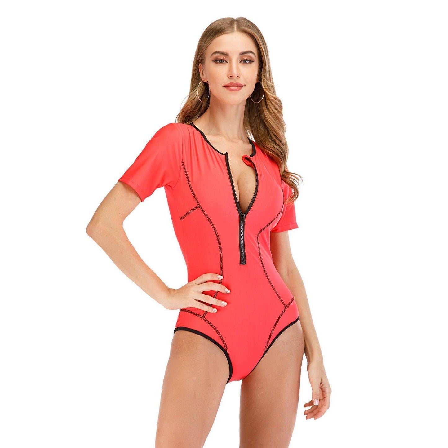 Surfing one-piece short-sleeved swimsuit - HEPSIBAH SHOP