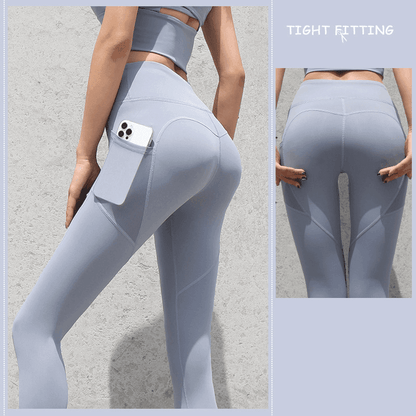 Gym Sport Seamless Leggings With Pockets - HEPSIBAH SHOP