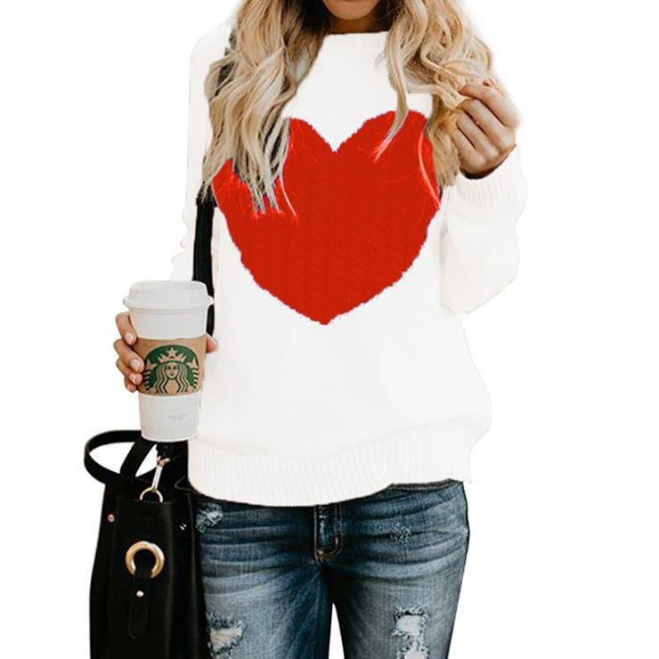 Love Printed Ladies Pullover Sweater - HEPSIBAH SHOP