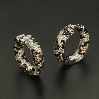 Multicolor zircon leopard-plated copper earrings - HEPSIBAH SHOP