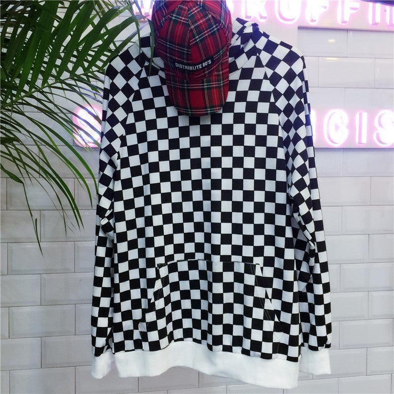 Black and white plaid sweater - HEPSIBAH SHOP