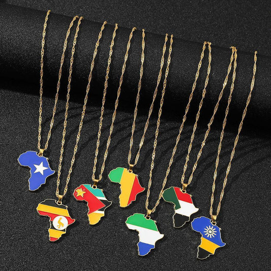 Fashion Map African Pendant Necklace - HEPSIBAH SHOP