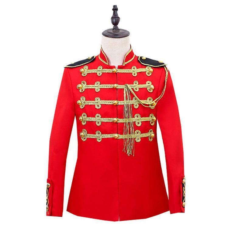 Red Gold Inlaid European-style Court Military Dress - HEPSIBAH SHOP