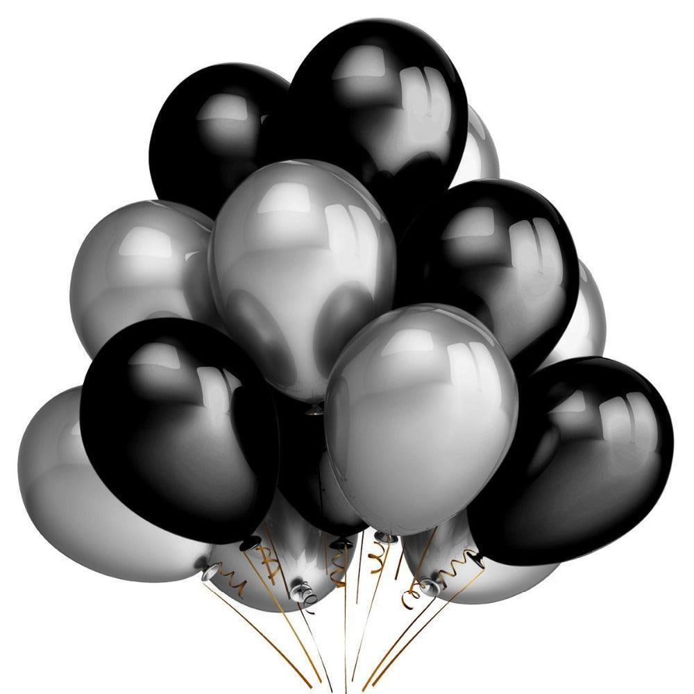 Black gold silver white balloon - HEPSIBAH SHOP