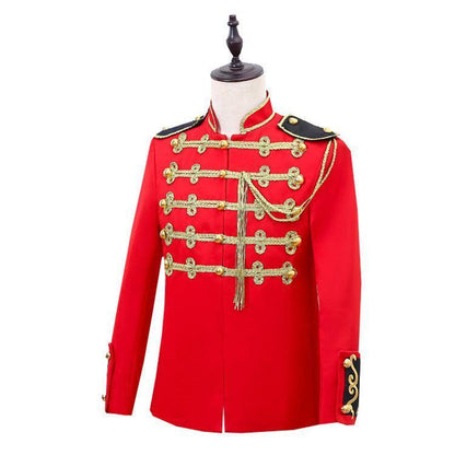 Red Gold Inlaid European-style Court Military Dress - HEPSIBAH SHOP