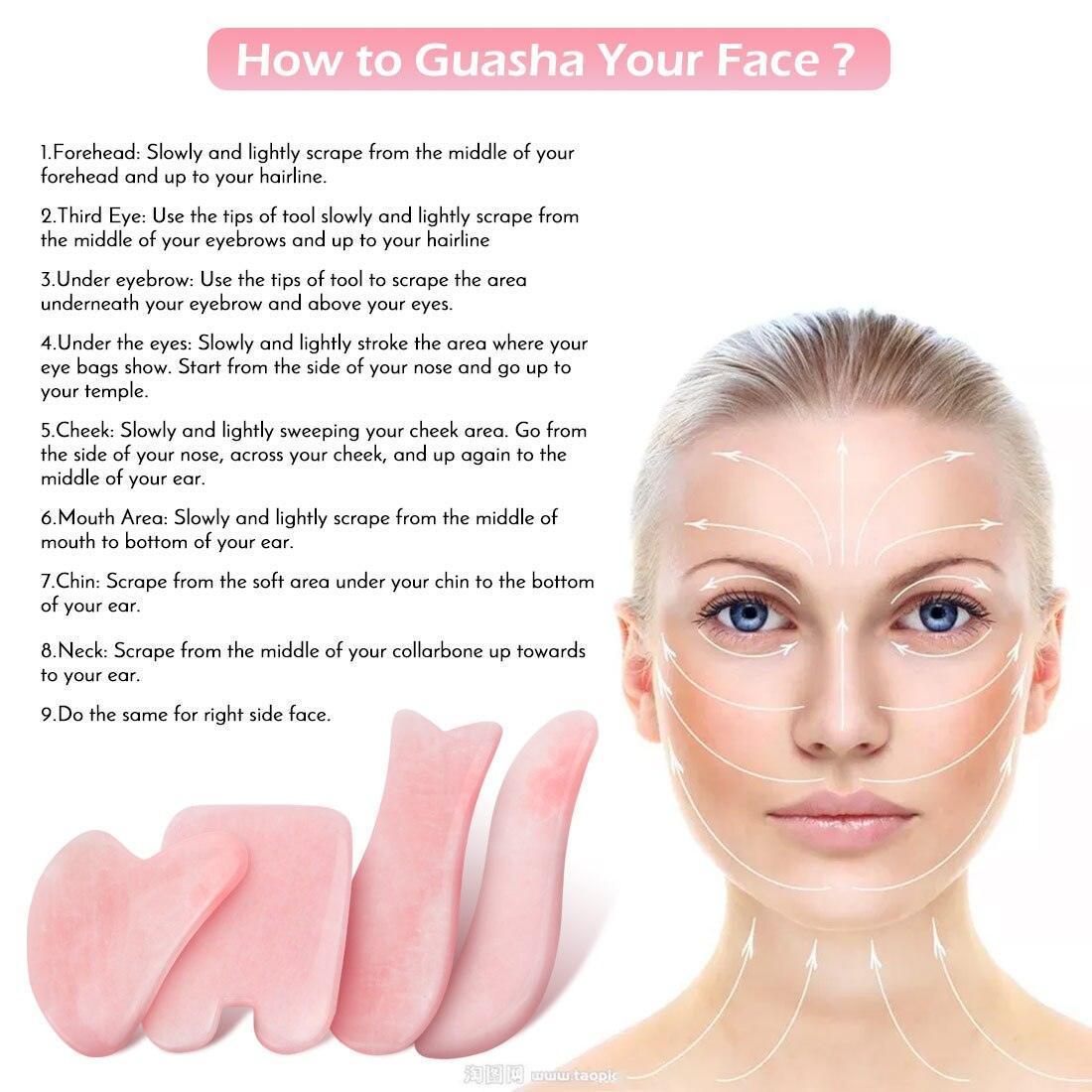 Whole Massage Gua Sha Tools Natural Rose Quartz Massage Stone - HEPSIBAH SHOP