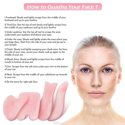 Whole Massage Gua Sha Tools Natural Rose Quartz Massage Stone - HEPSIBAH SHOP