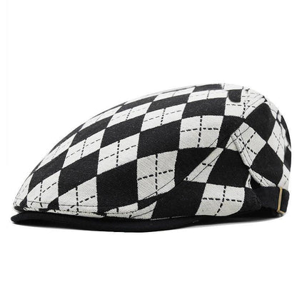 Retro Plaid Short Brim Advance Hats British Casual Painter Hat - HEPSIBAH SHOP