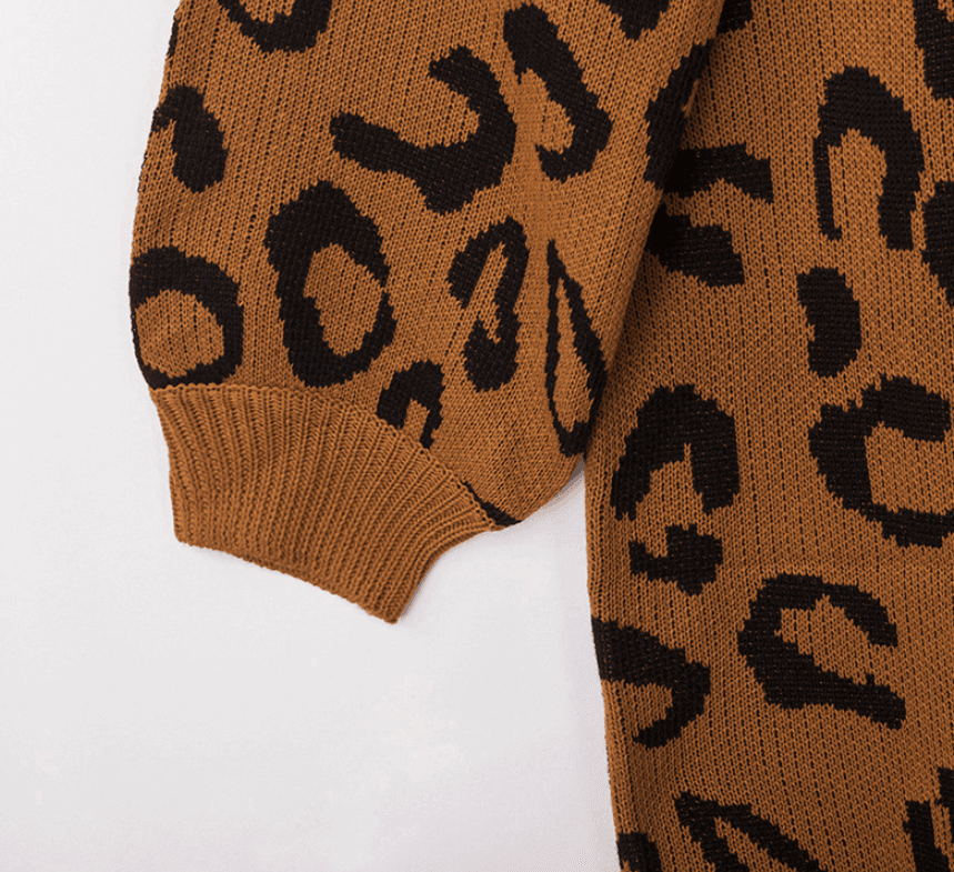 Hooded leopard-print loose sweater - HEPSIBAH SHOP