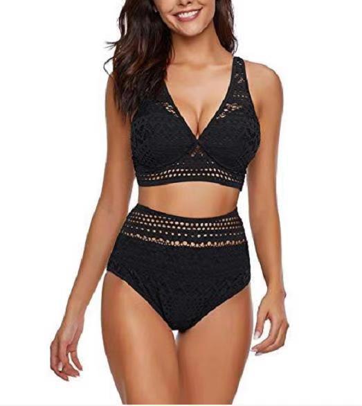 One-piece high waist cutout lace bikini - HEPSIBAH SHOP