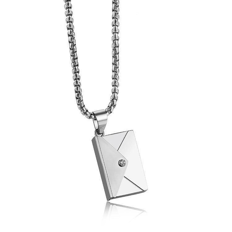 Envelope Stainless Steel Necklace And Pendant - HEPSIBAH SHOP