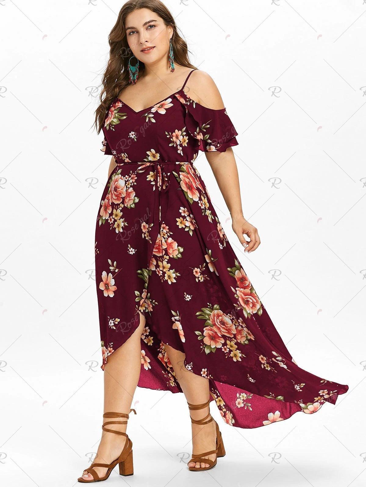 Plus size bohemian ruffled dress - HEPSIBAH SHOP