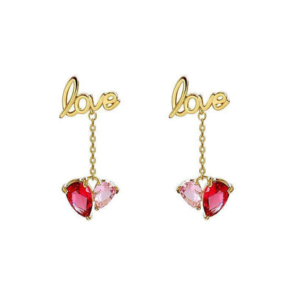 Love crystal earrings - HEPSIBAH SHOP