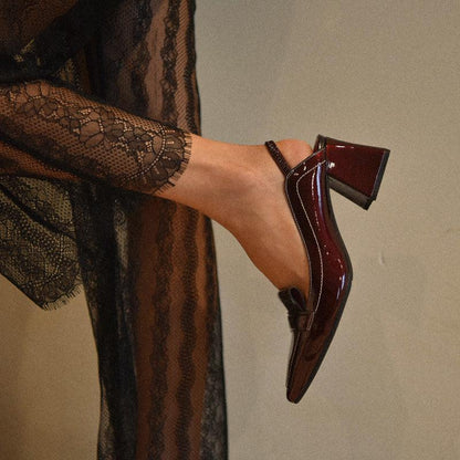 Burgundy high-heeled shoes - HEPSIBAH SHOP