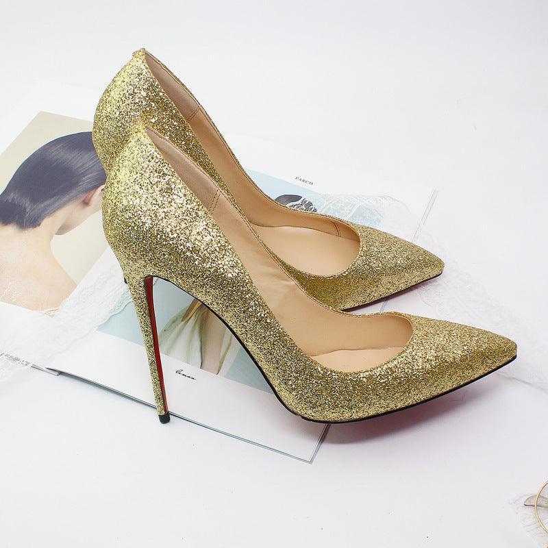 Glitter pointed high heels - HEPSIBAH SHOP