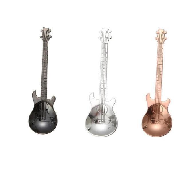 Guitar Coffee Spoon Set Stainless Steel Dessert Ice Cream Spoon Tea Spoon Coffee Accessories