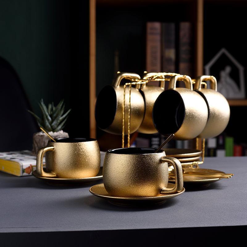 Golden coffee cup set - HEPSIBAH SHOP