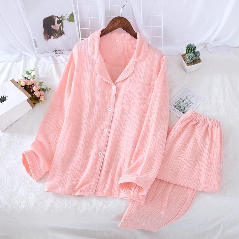 Solid color crepe loose pajamas