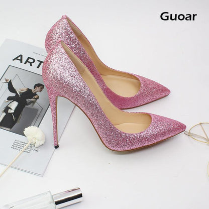 Glitter pointed high heels - HEPSIBAH SHOP