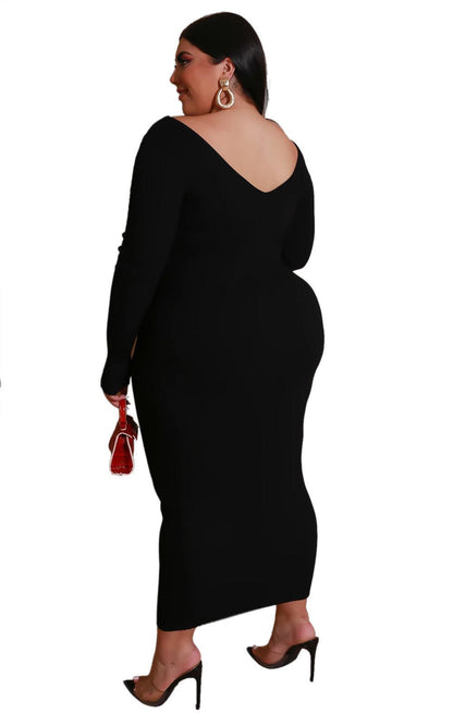 Plus size V-neck dress - HEPSIBAH SHOP