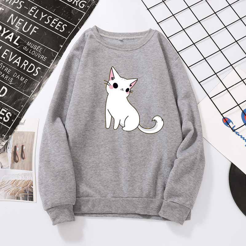 Printed cute cat hoodie - HEPSIBAH SHOP