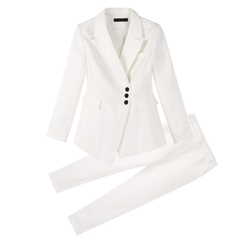 Women white Slim Pant Suits - HEPSIBAH SHOP