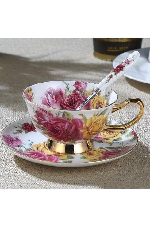 Couple Cup With Saucer Spoon - HEPSIBAH SHOP